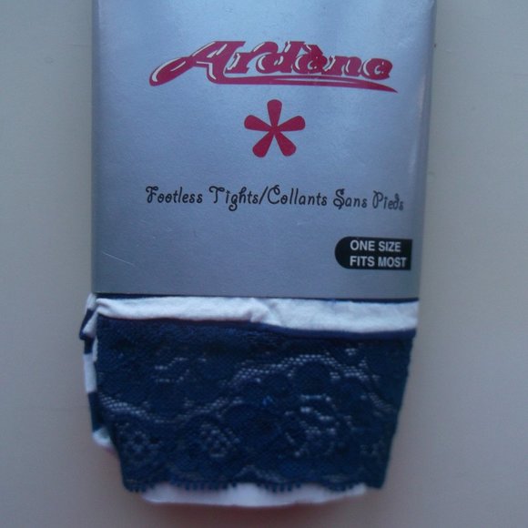 Blue Striped Footless Tights One Size Fits Small